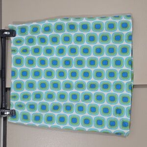 Lesley Evers Geometric Patterned Cotton Skirt - Blue and Green Size Medium